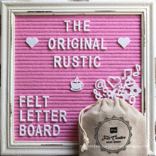 Wholesale Amazon hot sale custom 10"x10" Pink Felt Letter Board Stand Felt Changeable Nursery Baby Announcement Board